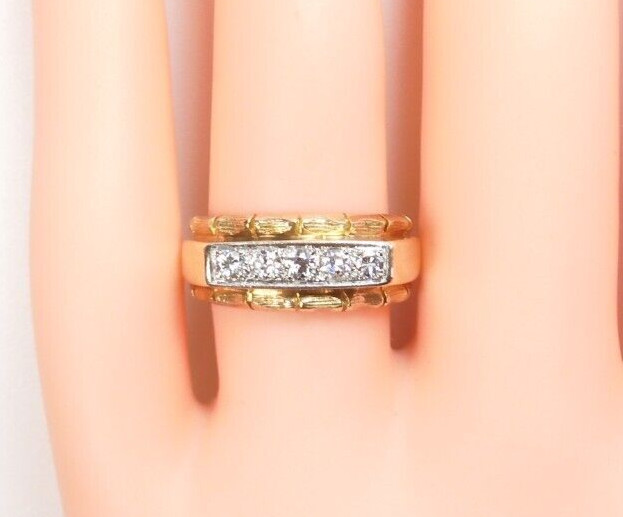 Antique 1920’s Diamond Engagement Ring 14K Two-Tone Gold 5.25 UK-K EGLUSA Unisex