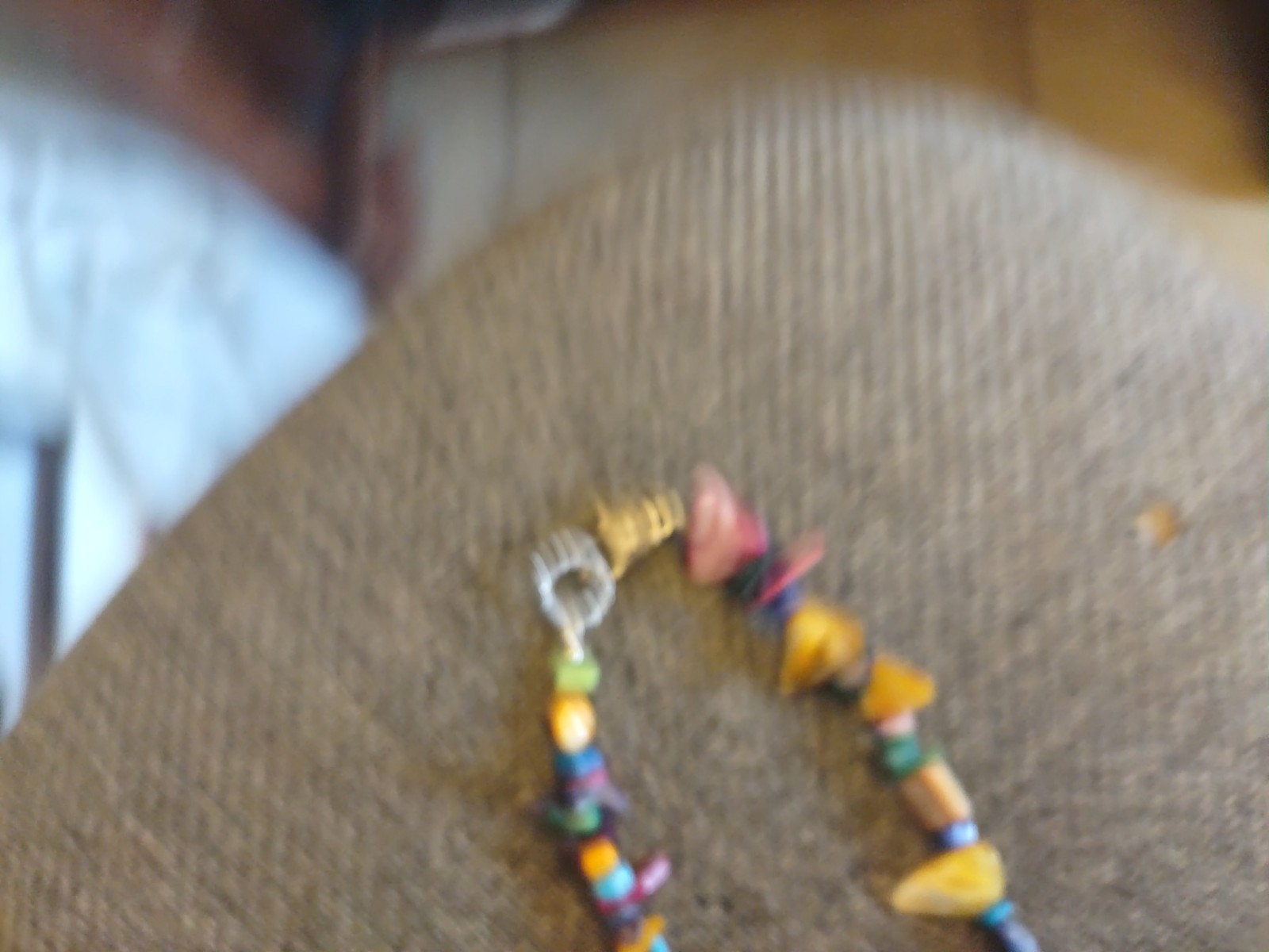 24” Necklace, shells and stones, EXC, Big Clasp, Pre Owned