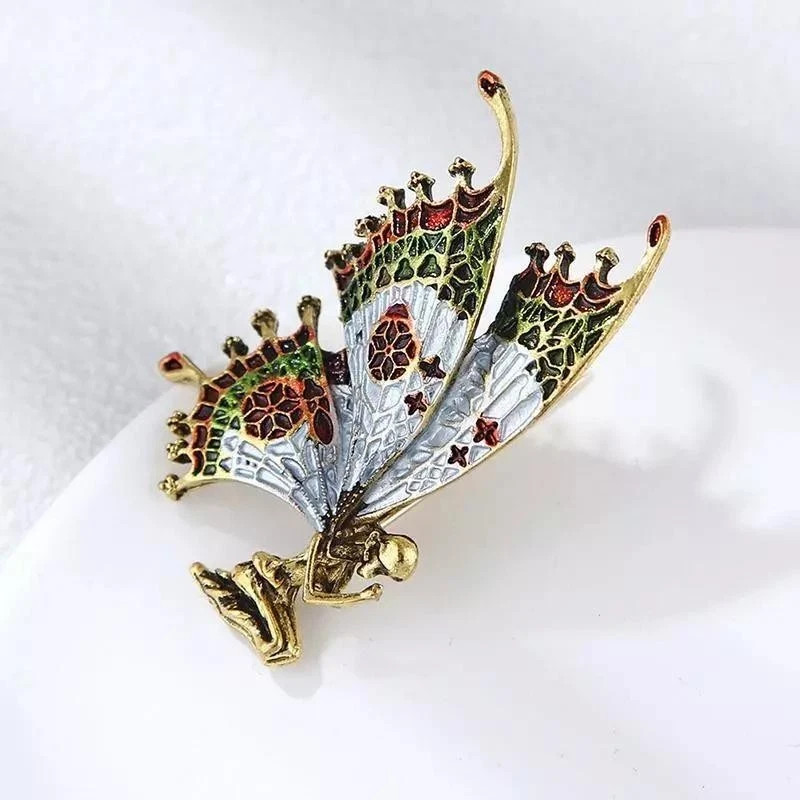 Vintage Art Nouveau Fairy Nymph Butterfly Brooch Pendant Shawl Pin Jewelry