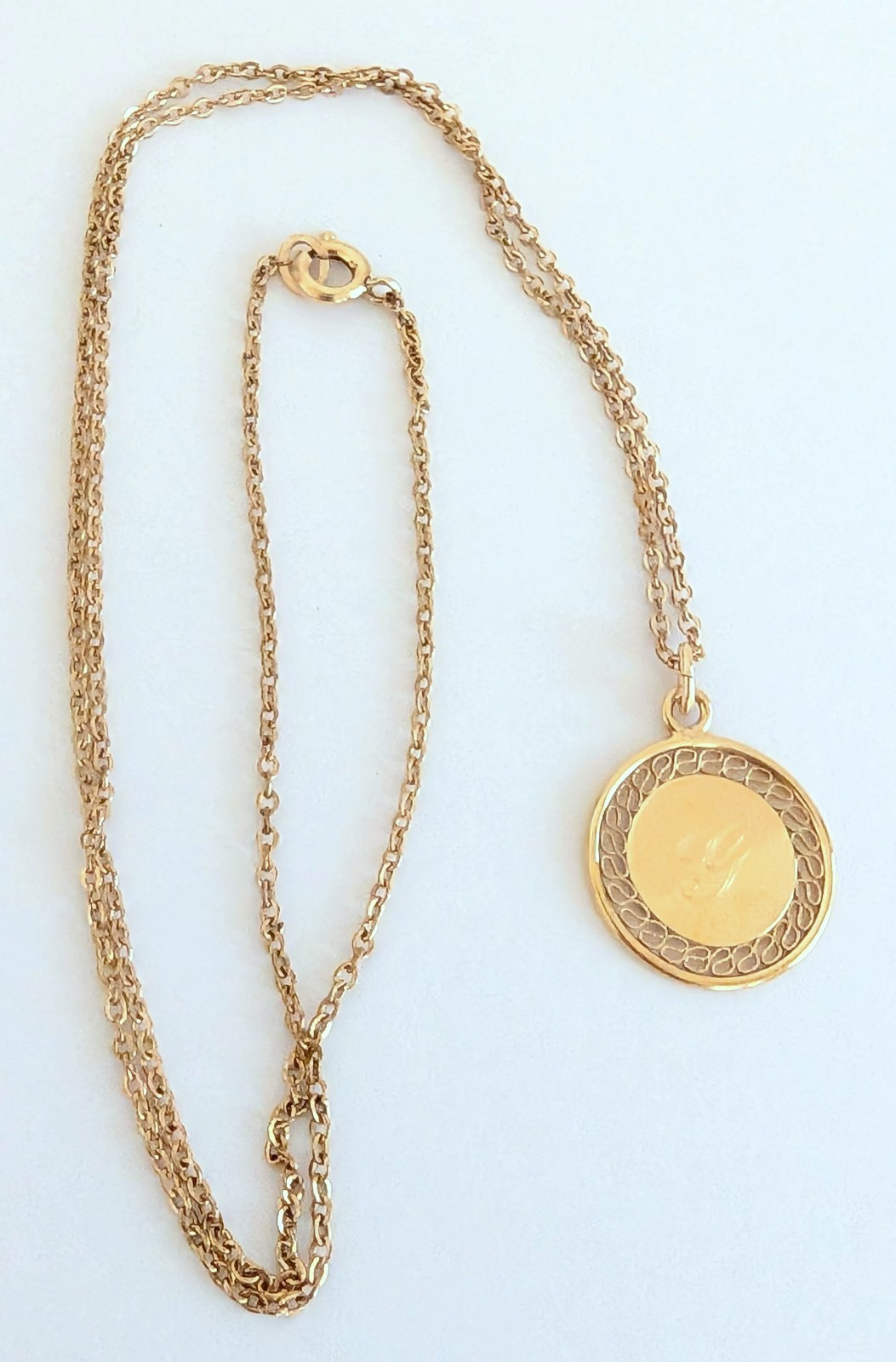 Vintage Binder Brothers 12K Gold Filled Fine Chain with “G” Mono 12K GF Pendant
