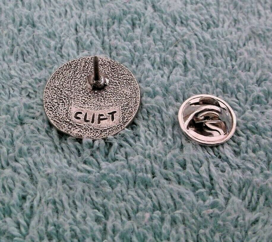 Vintage Clift Pewter World Globe Lapel Pin
