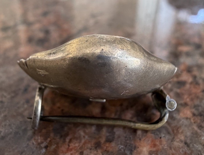 Antique Collectibles 800 Silver China Hand-Painted Sailboat Brooch Rare