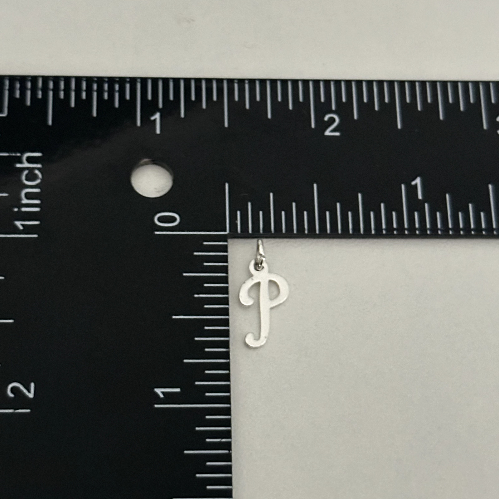 925 Sterling Silver Letter P Initial Name Dainty Vintage Charm Pendant