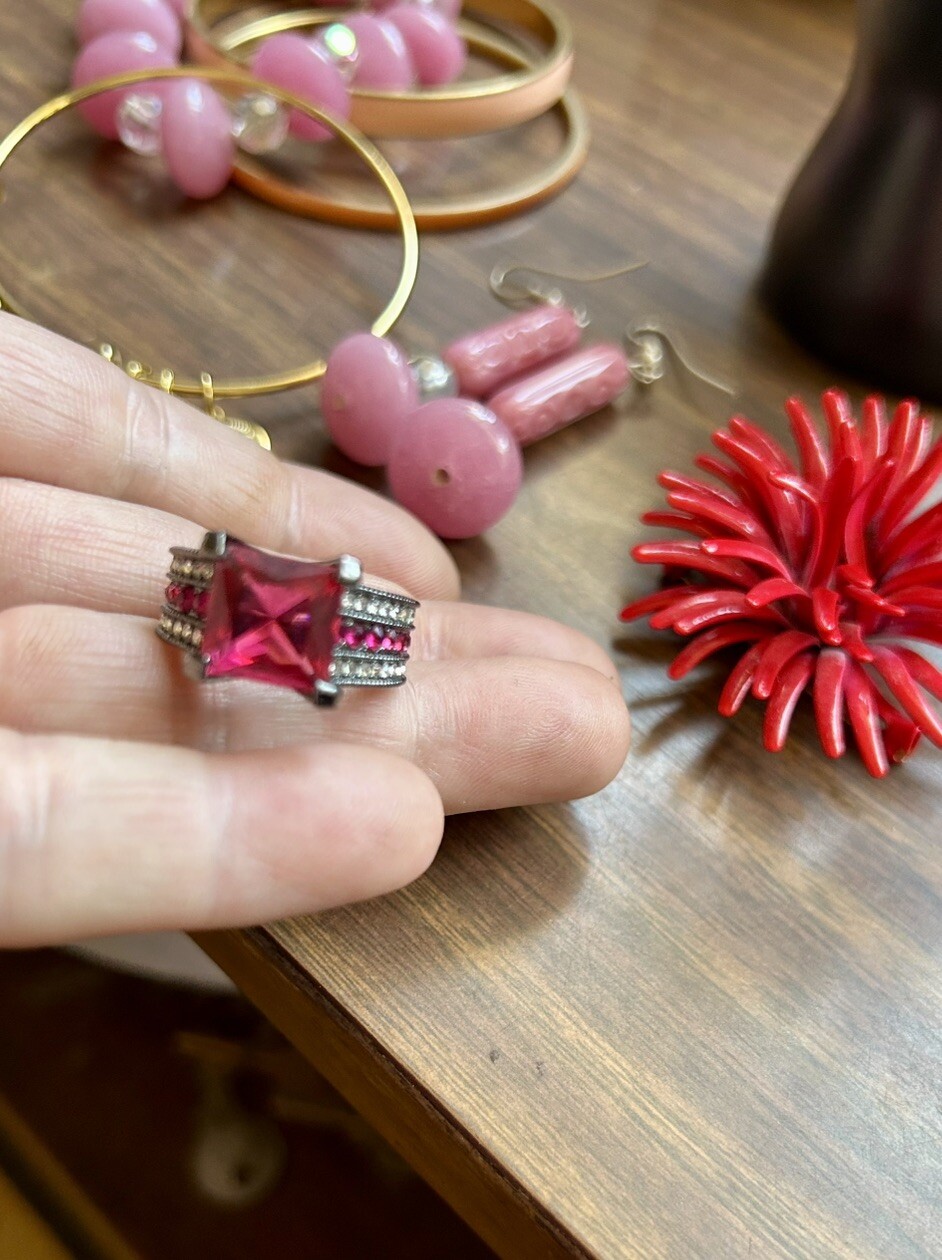 Pretty In Pink – 29 Piece Jewelry Lot – Trifari, Kors, Monet, J Crew, Avon ++