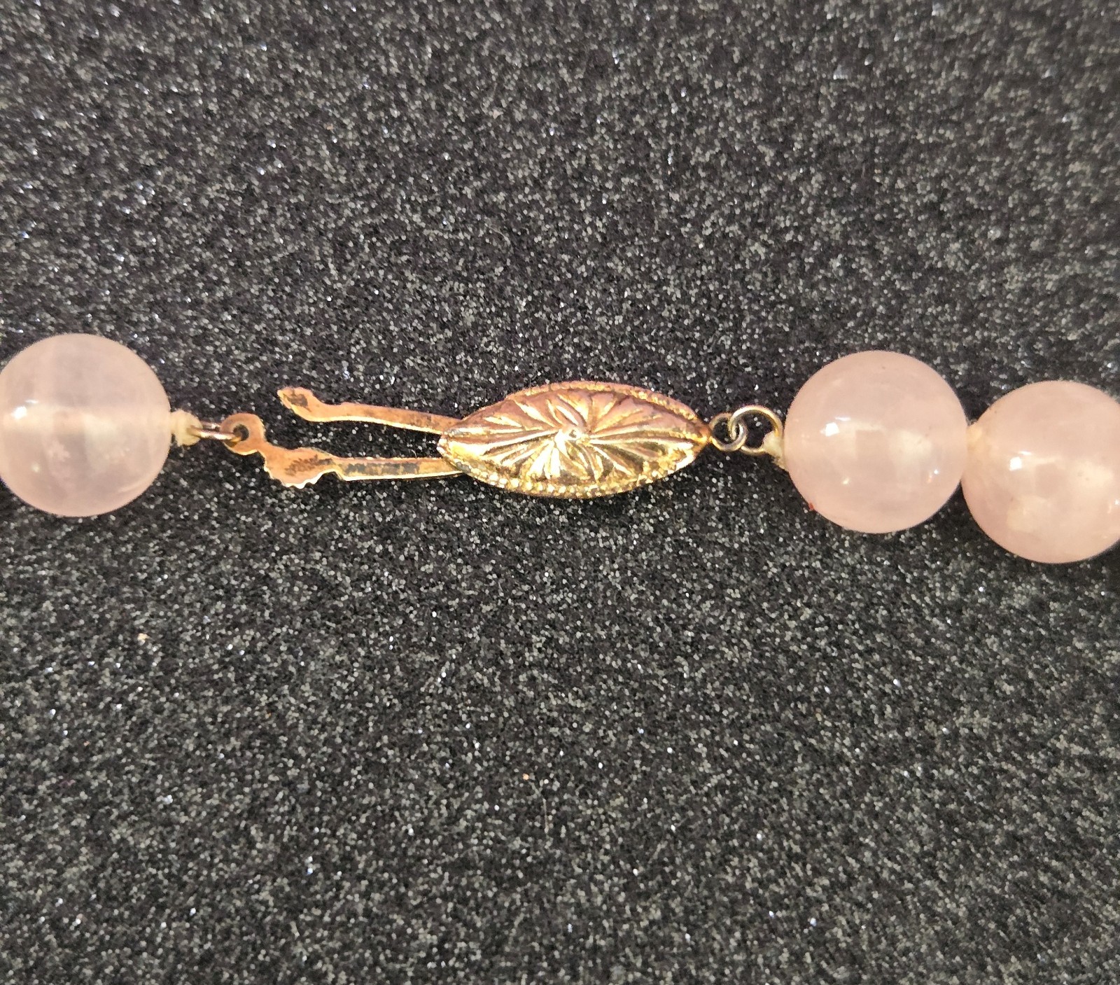 Rose Quartz Beaded Necklace Knotted Single Strand 18inch Long Pink Stone Jewelry