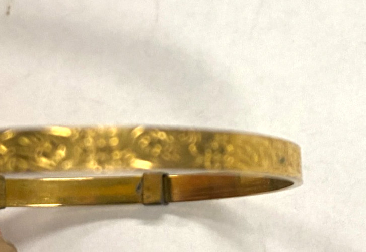 Vintage 1940s Lot of 2 Baby Bangle Bracelet 1 Stamped 12k Gold Filled & Unmarked