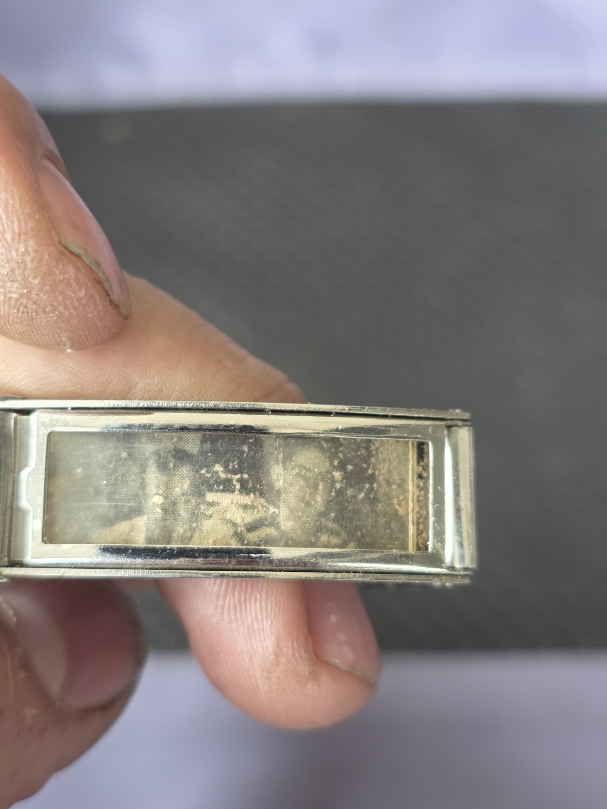 Vtg Sterling Silver Top Flex-Let engraved Lee Picture Bracelet Pre Owned #H