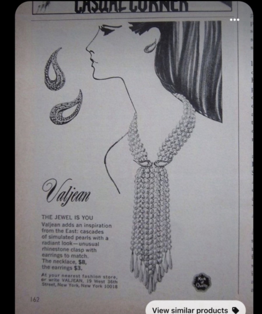 Vintage 60’s Valjean Cascading Pearl Fringe Collar Necklace Statement Piece