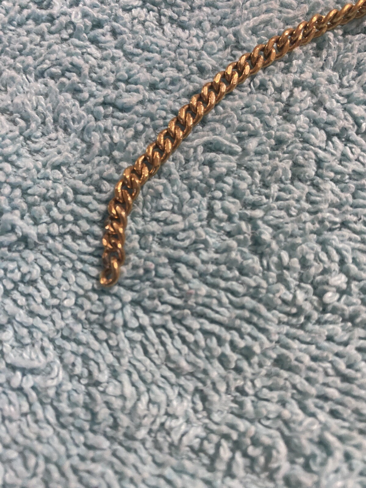 VTG 24KT GOLD PLATED-MADE USA- CHAIN WITH HOOK CLIP (MISSING RING ON OTHER END)