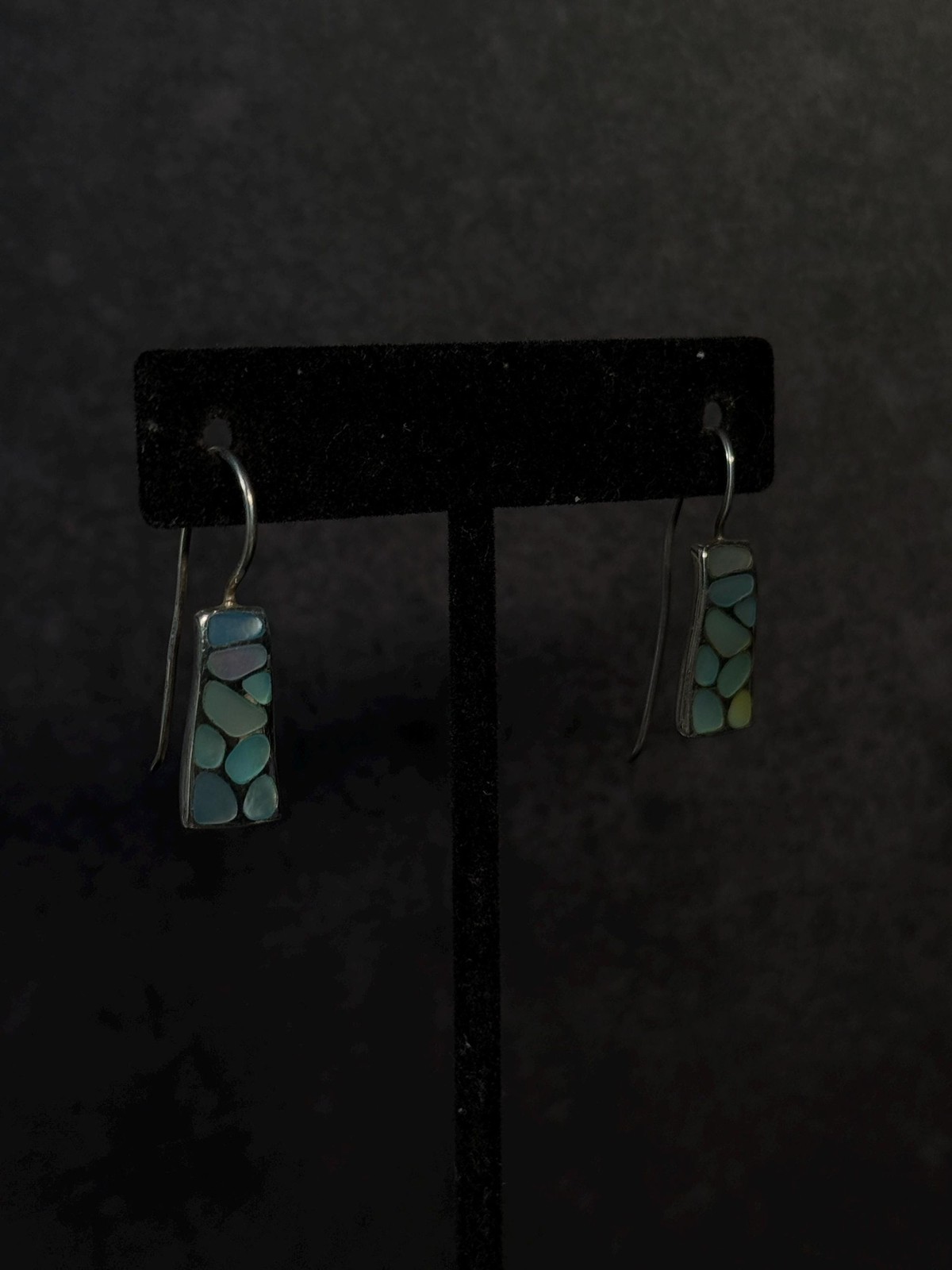 Sterling Silver Mother of Pearl Shell Drop Earrings