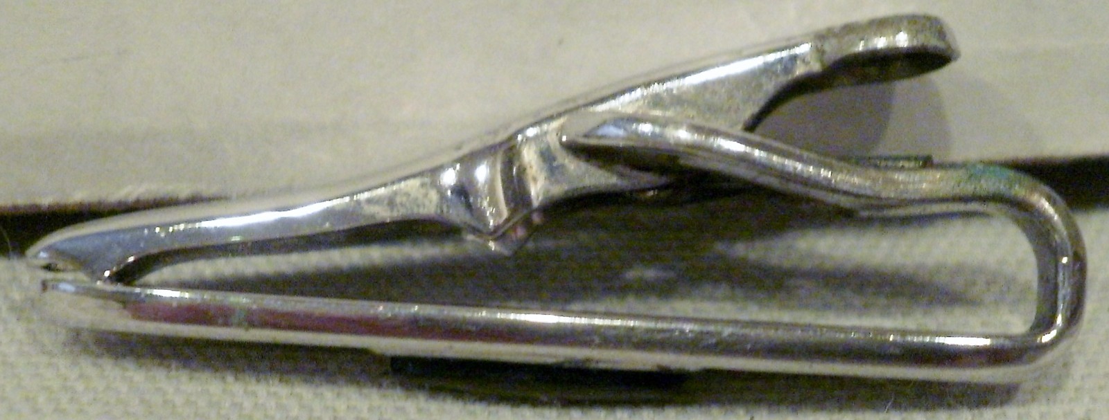 Vintage Swank Silver Tone Tie Bar Clip and Cuff Links Gray Stone