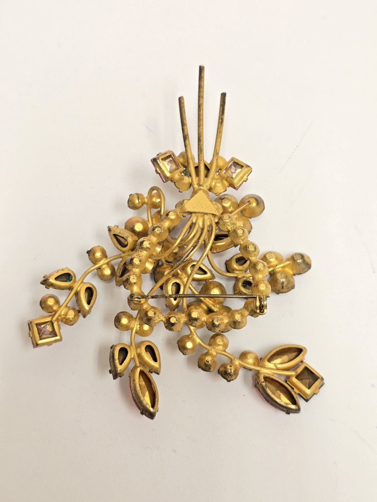 HUGE 4.25” Fashioncraft Robert Unsigned Statement Rhinestone Brooch