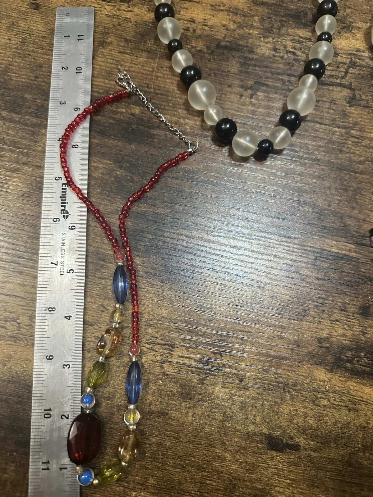 Vintage Beaded Necklace Lot 4 Glass Acrylic Statement Seed Bead Jewelry