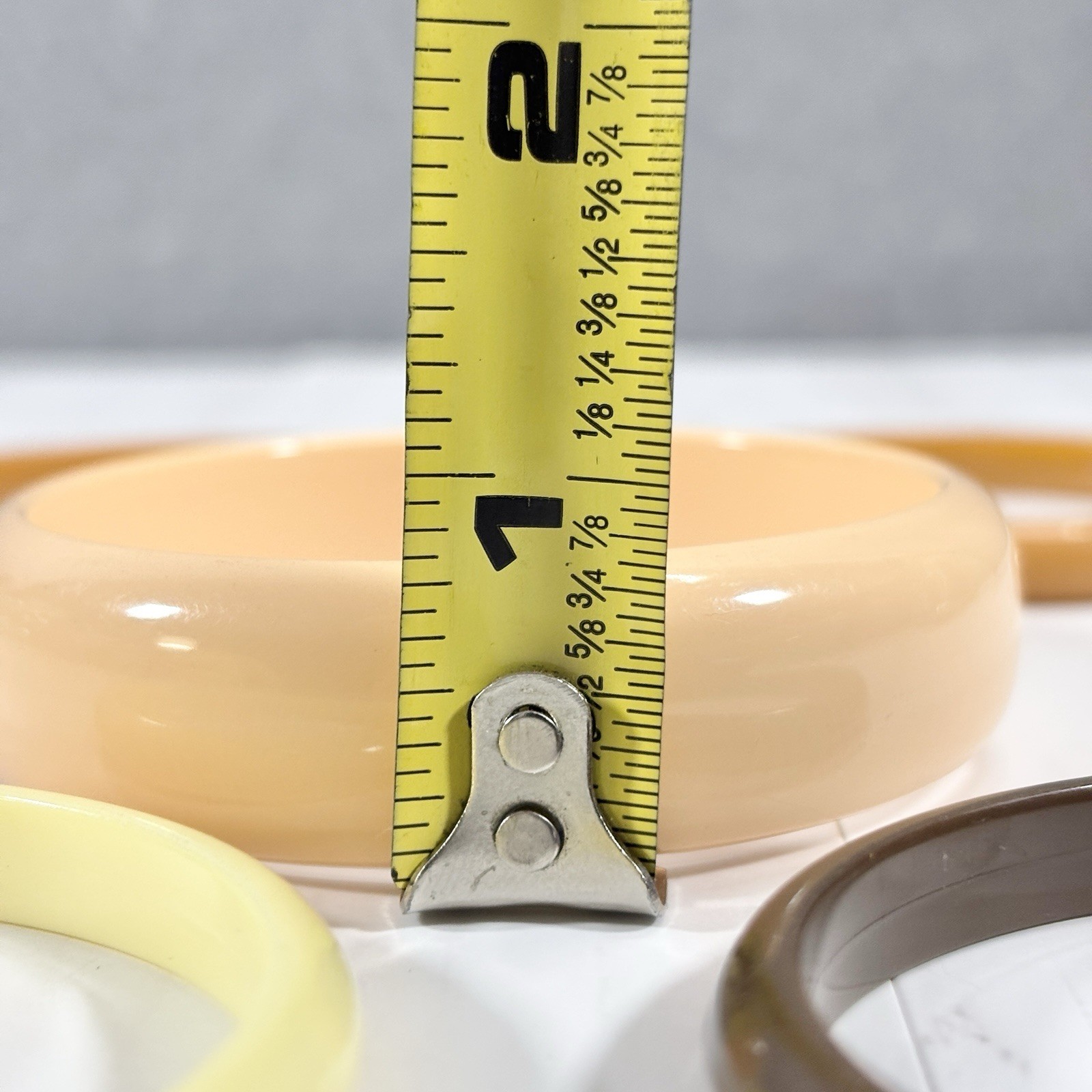 5 Lot Vintage Chunky Spacer Bangle Bracelet Boho Earthtones Stack Acrylic Enamel