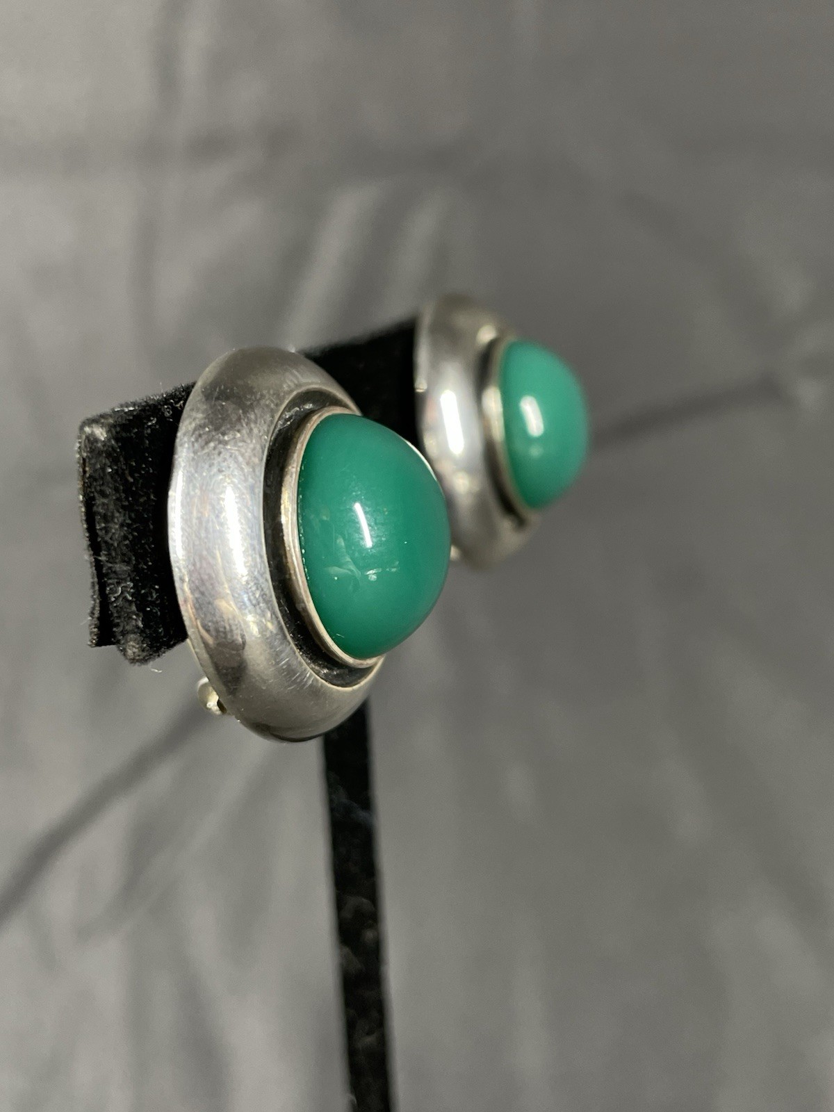 N E From Sterling & Chrysoprase Round MCM Earrings Denmark
