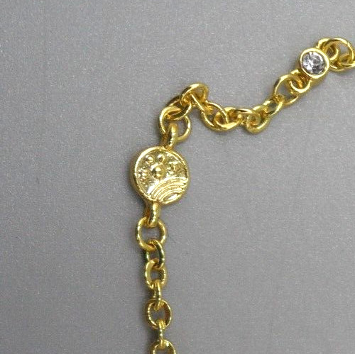 Celestial Station Chain Bracelet Dainty Rainbow Sun Stars Crystal Charm Gold Tn