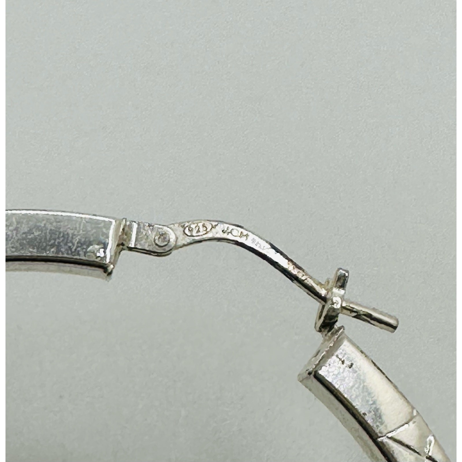 Vintage 925 Sterling Silver Hoop Earrings (Approximately 2 inches)
