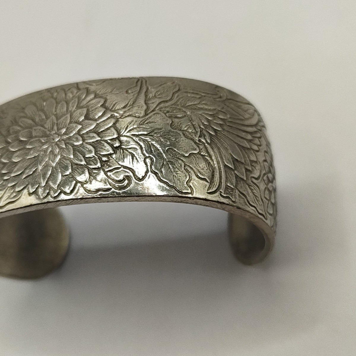 Salisbury Pewter Classic Flower Of The Month Cuff Bracelet November Floral Art