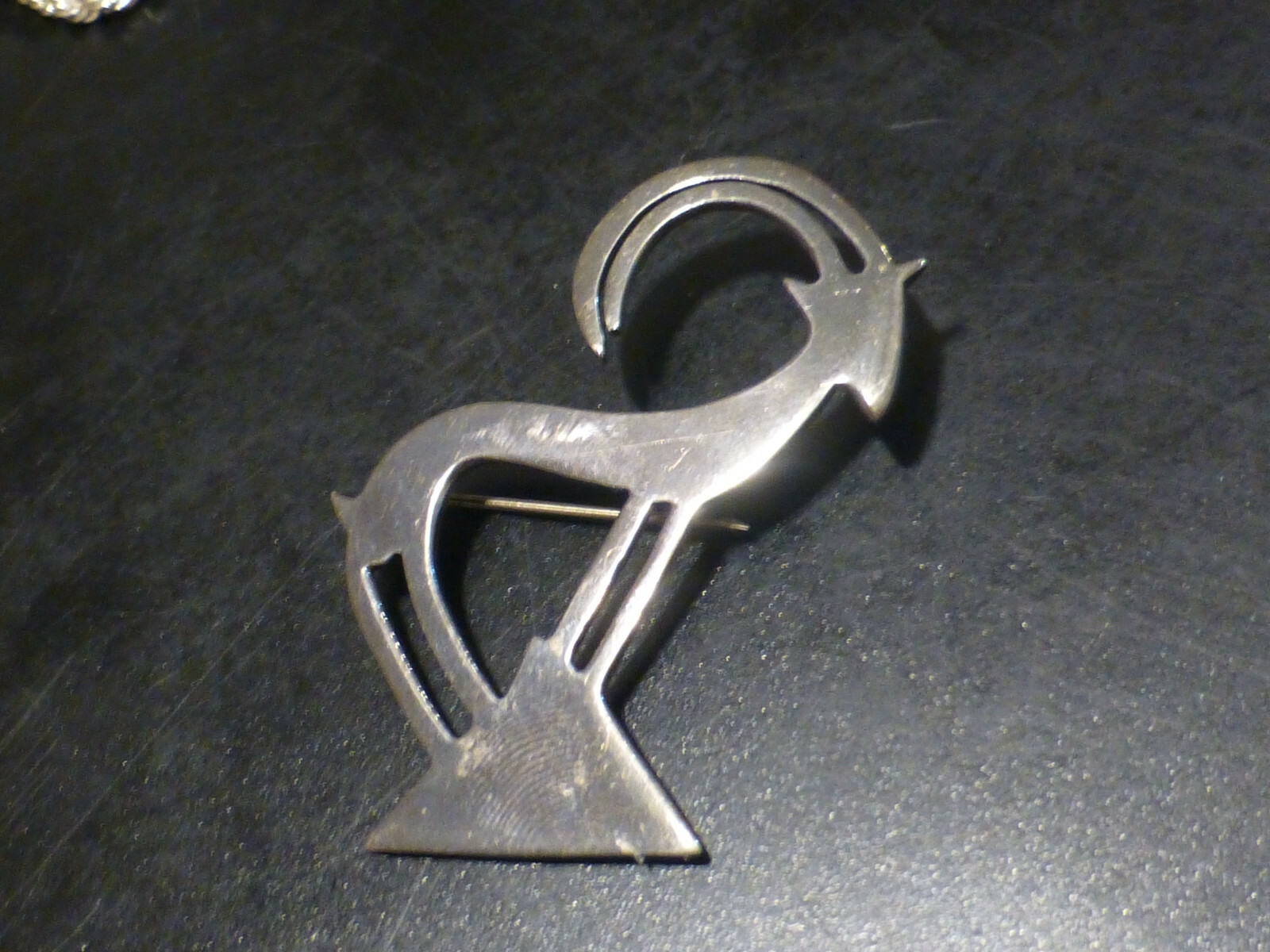 Vintage FORBES Sterling Silver Art Deco Antelope pin brooch 2 1/8″