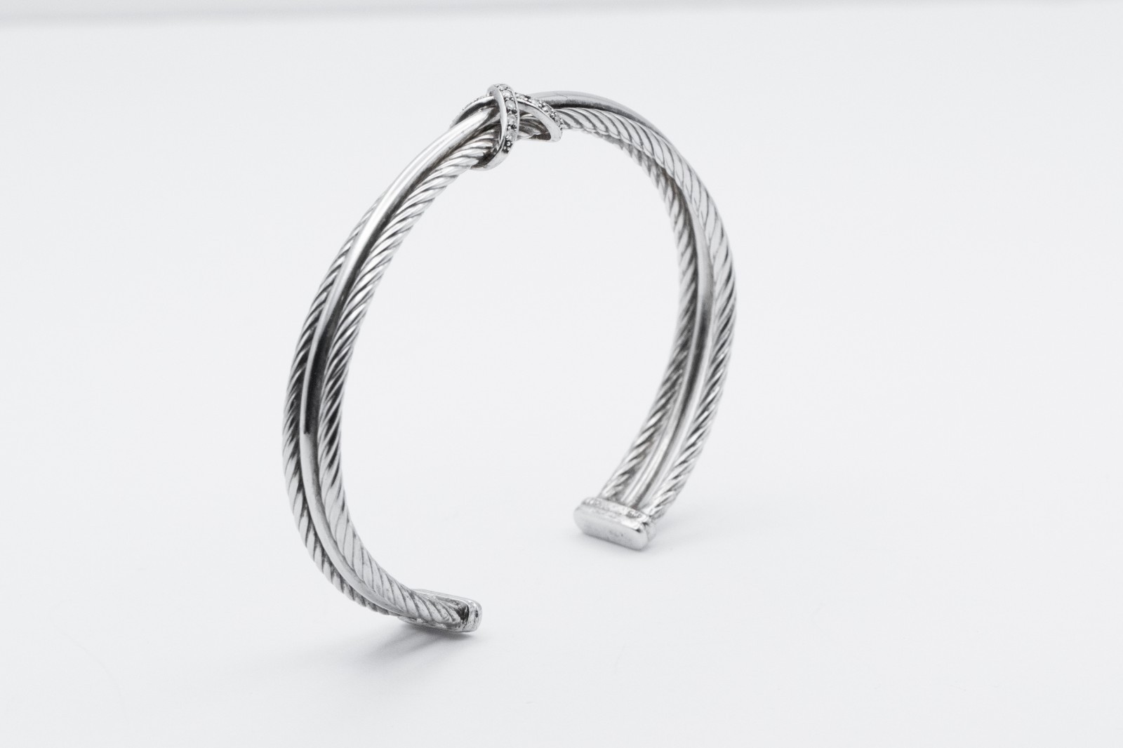 DY Style Sterling Silver Cable Cuff Bracelet Bangle 925 CTJ 15.16g