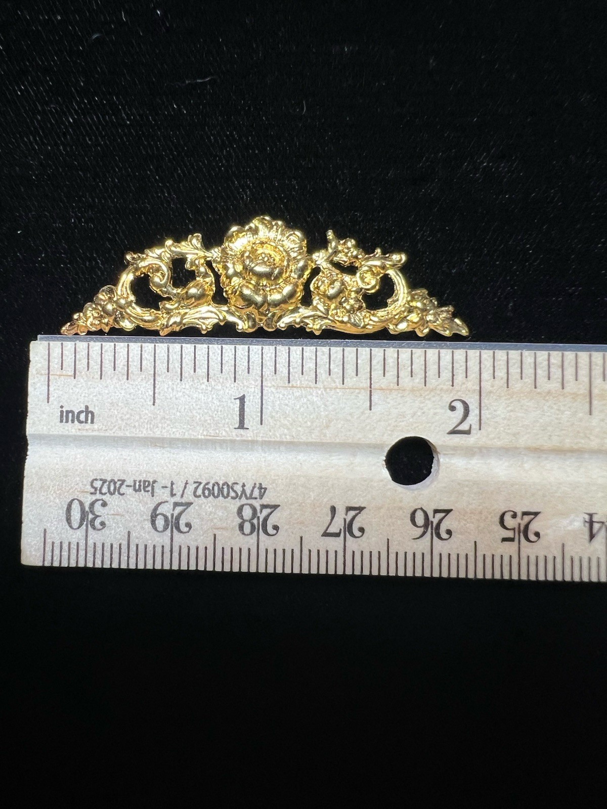 Vintage Rose Sconce 22K Gold Plated Brass Stamping for Jewelry/Craft/Decoration