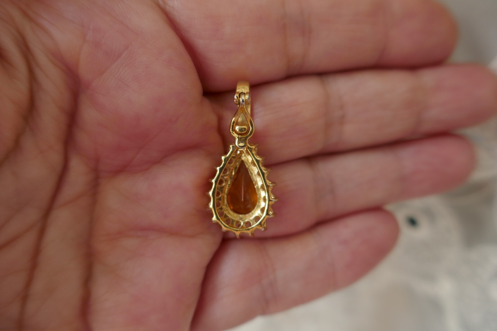 VTG Lot GP Set Citrine & Clear CZ Bracelet Pendant Necklace Enhancer Brooch Ring