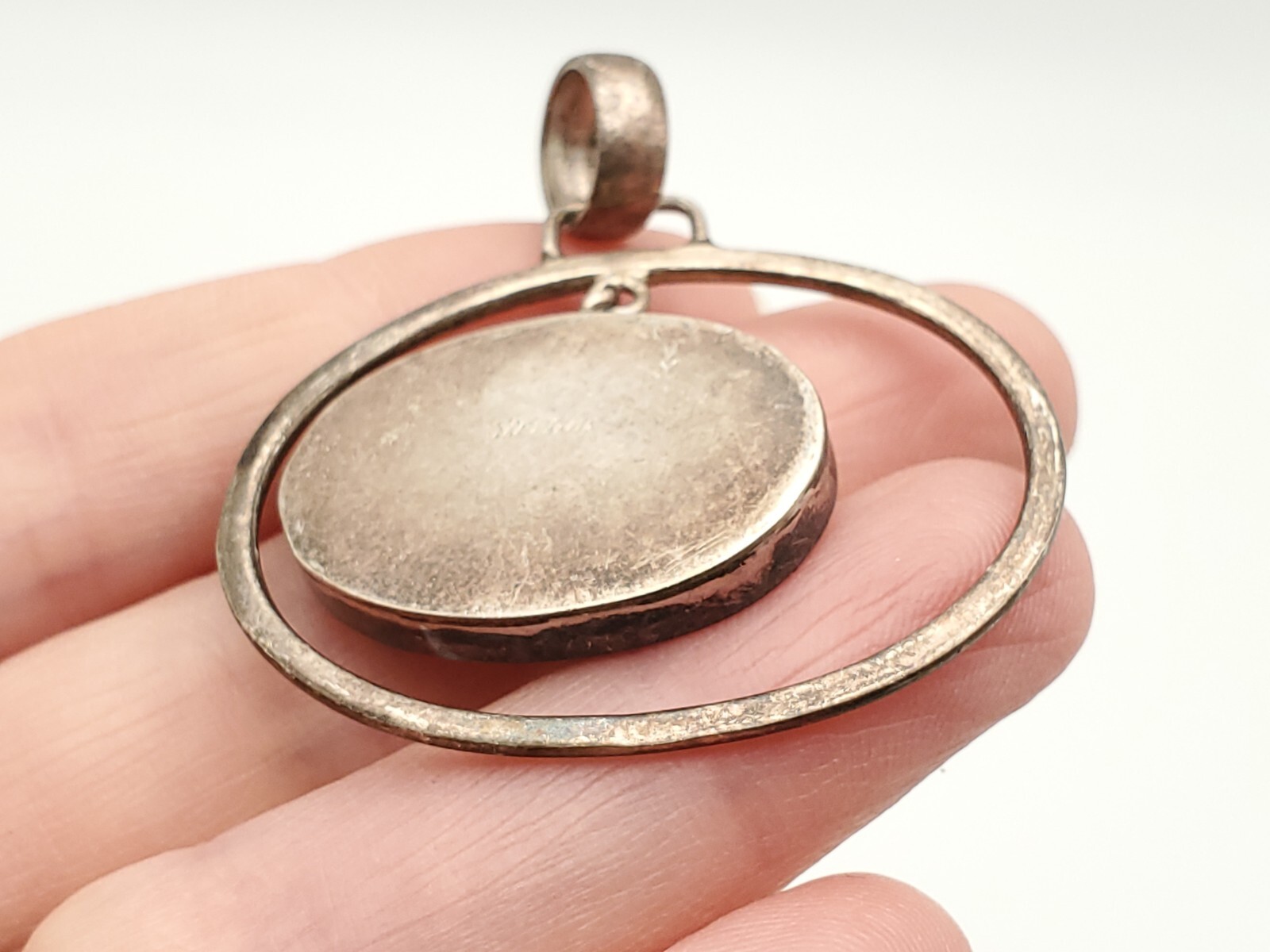 Vintage Navajo Mother of pearl Opal Inlay Native American Pendant for Necklace