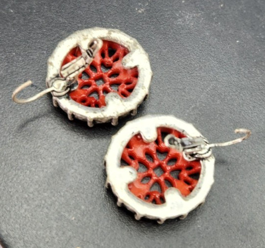 Salmon Color Clip On Fashion Earrings