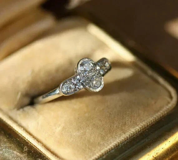 Art Deco Style Round Cut Lab Created Diamond 925 Silver Best Birthday Gift Ring