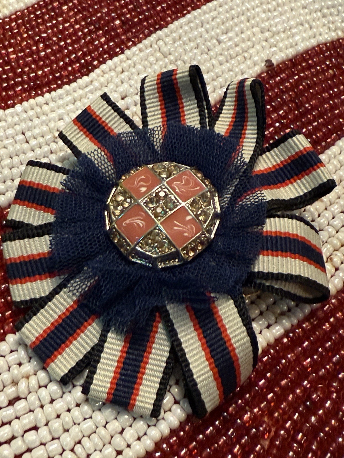 VTG 3 1/2” RED, WHITE & BLUE PATRIOTIC PIN – Costume Jewelry