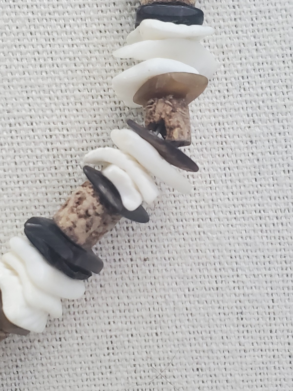 Vintage 1970s Mixed White Puka Shell & Natural Brown Sponge Coral Choker…