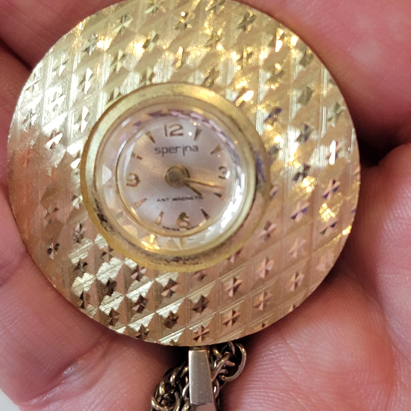 Sperina Swiss Antimagnetic Manual Winding Chain Watch – Needs Repair Not Running