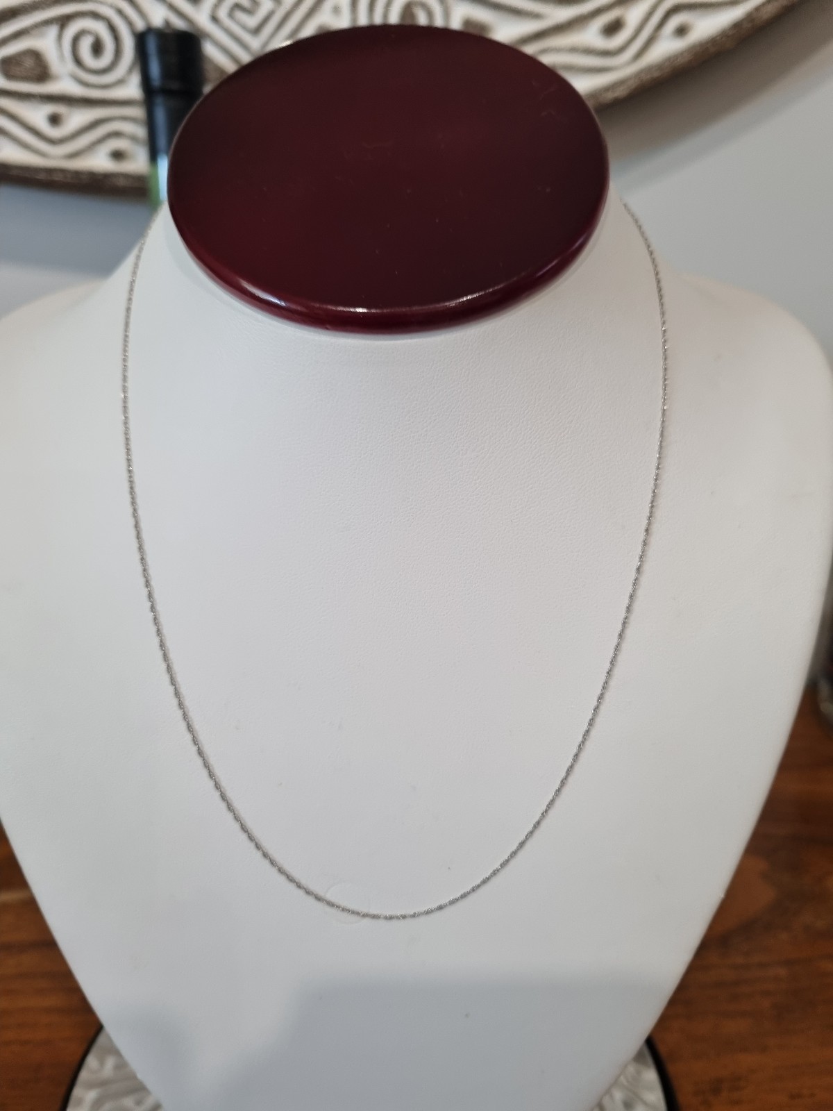 Vintage 10k White Gold Chain Necklace USA made See Video .57gm 46.5cms 18.25inc
