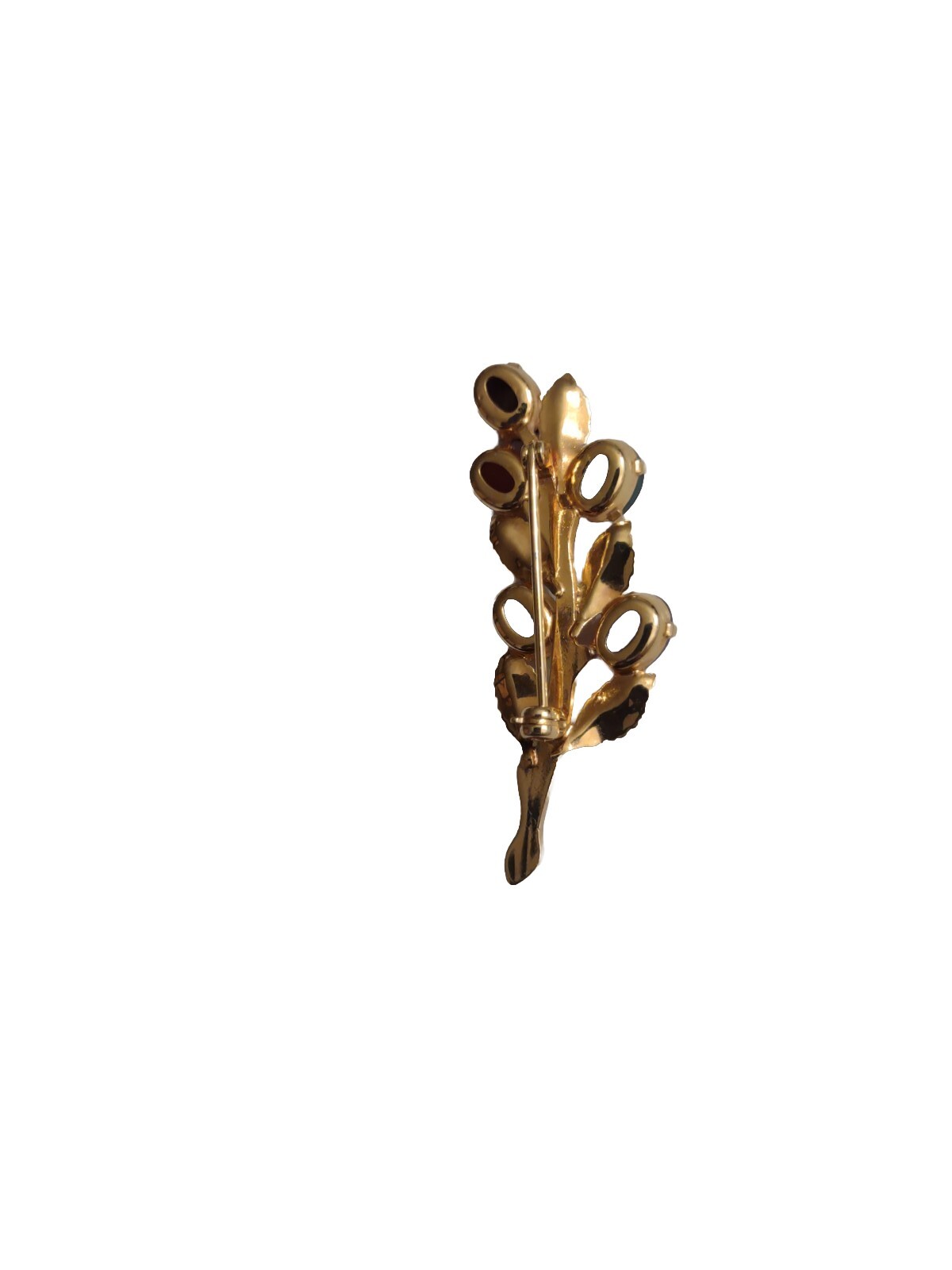 VINTAGE GOLD-TONE SCARAB LEAF PIN / BROOCH, approximately 2 inches length