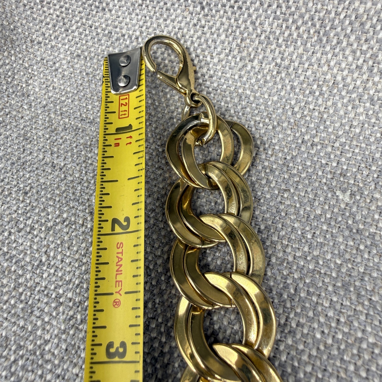 Vintage Necklace Chunky Gold Tone Double Link Chain 22 Inches