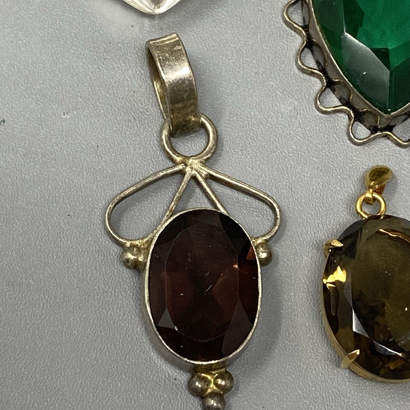 Pedant Lot of 5 Mixed Stone Glass Boho Artisan No Chain Quartz Heart Butterfly