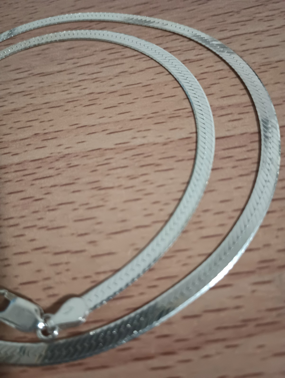 Vtg 925 Italy Sterling Silver 4mm Herringbone Chain 19 3/4″ long Necklace