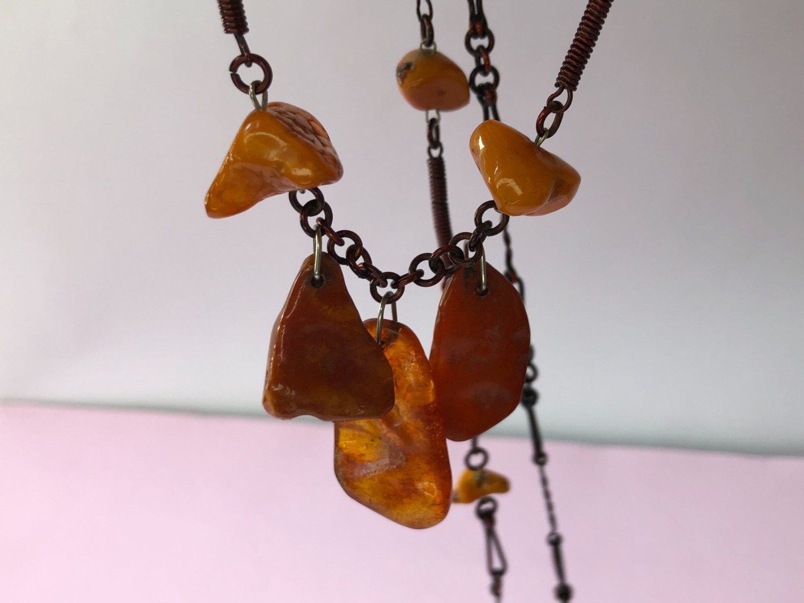 Rare Vintage: Natural Baltic Amber Necklace Beads of different shapes