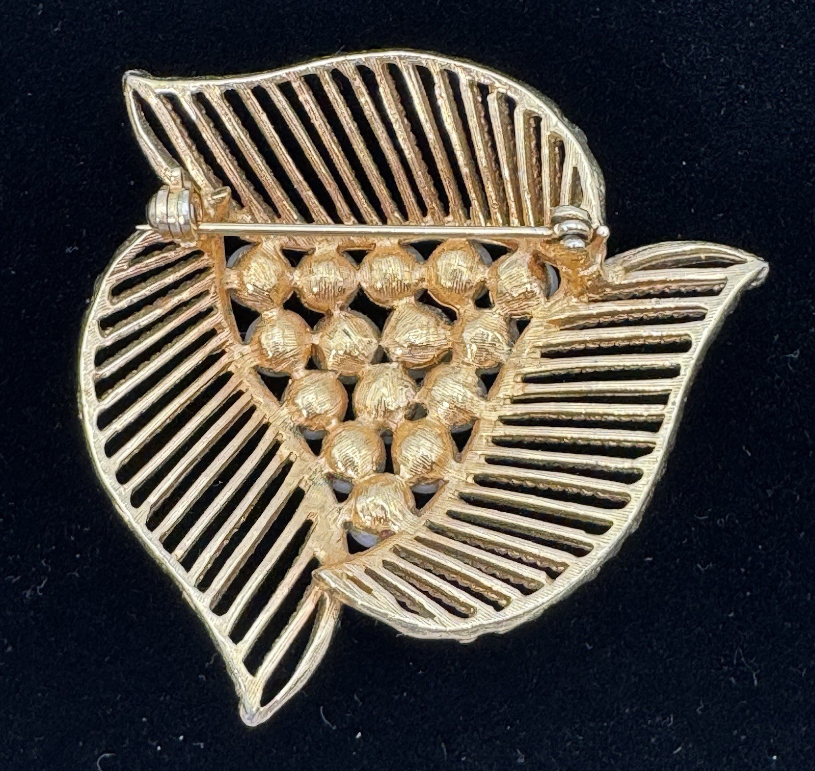 Gold Tone Lady Red Hat Enamel Pin And Gold Tone Faux Pearl Brooch Lot of 2