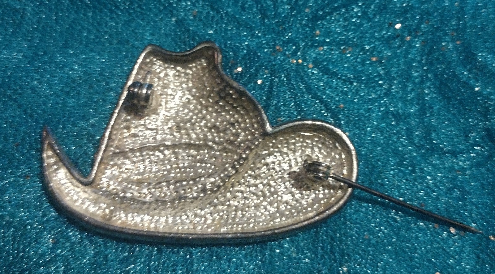 Vintage RED HAT SOCIETY Brooch Pin Red Cowgirl Cowboy w/ Rhinestones