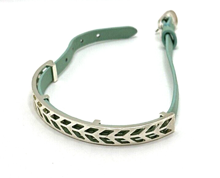 STELLA & DOT Blue Leather Wrap Bracelet Inspirational BELIEVE Statement 8″ NWOT