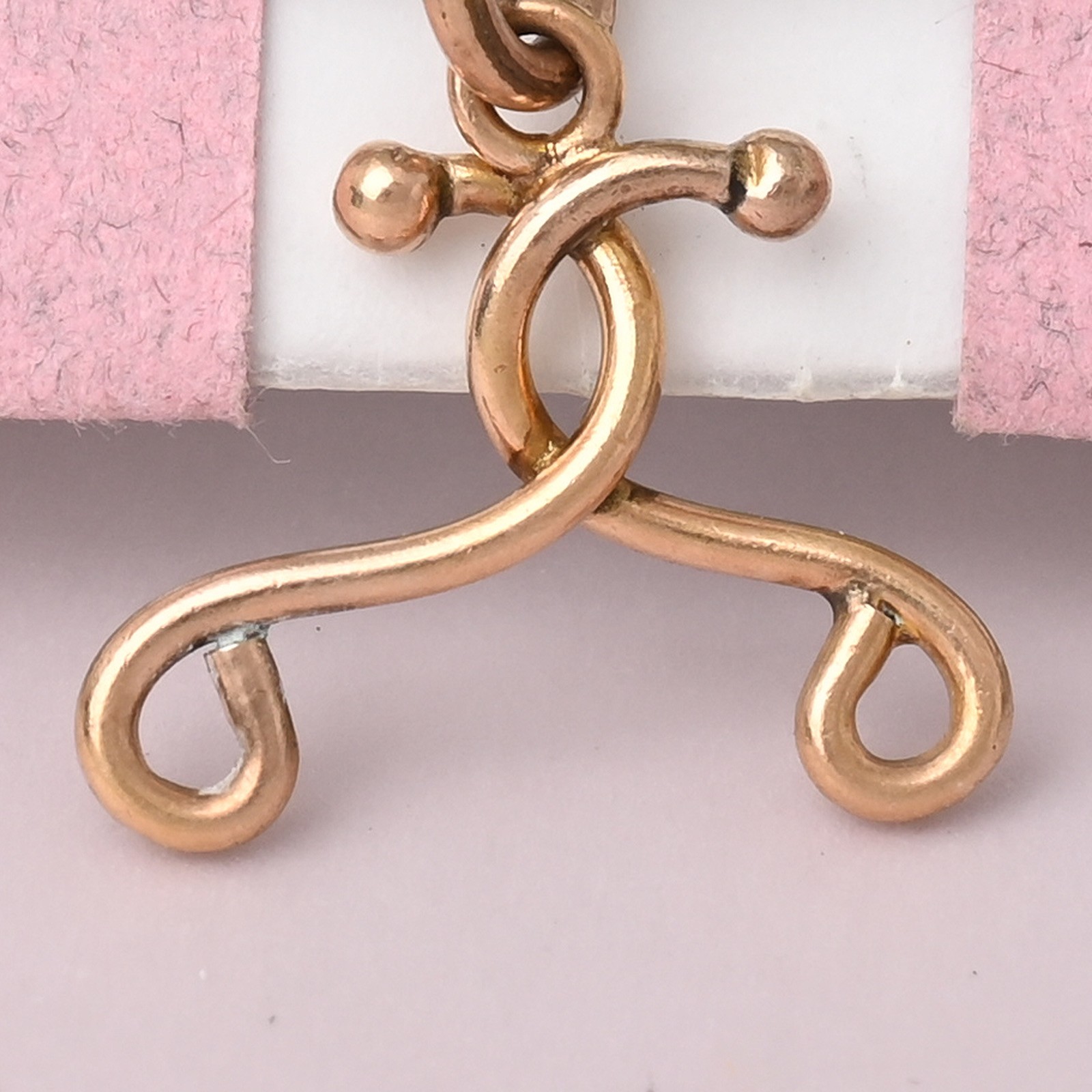 Antique Victorian Eternity Knot Rose Gold Filled Double Bail Pendant