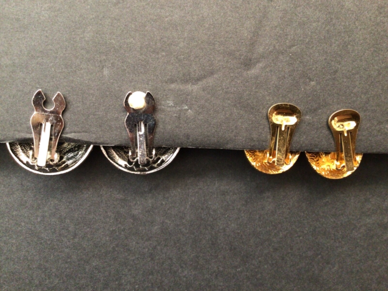 Lot of 4 Vintage Unbranded Mod Retro Rhinestone Clip On Earrings 60s 70s 80s