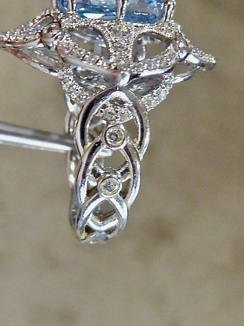 NEW 7CARAT SKY BLUE MINED CUSHION CUT TOPAZ & CZ STERLING RING SIZE 8 RING