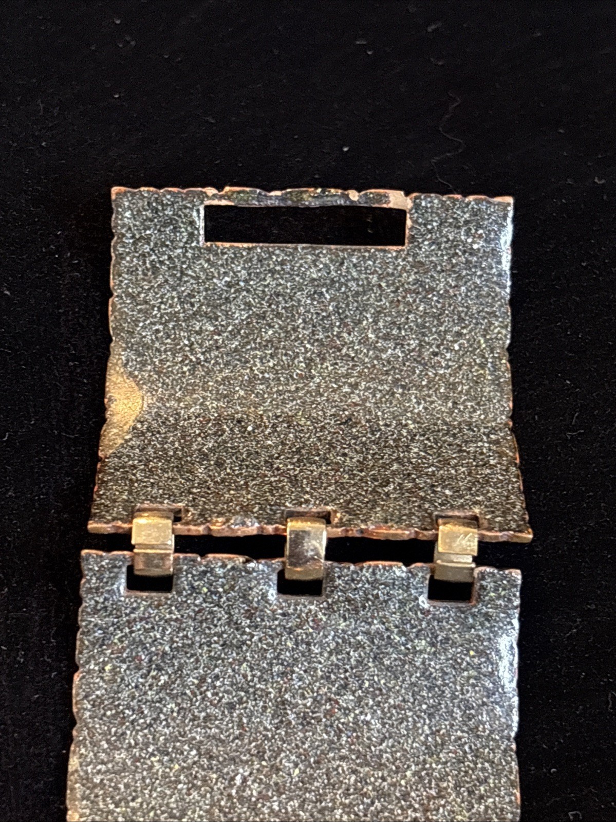 Vintage Copper Statement Bracelet! Enamel Over Copper 7”x2”