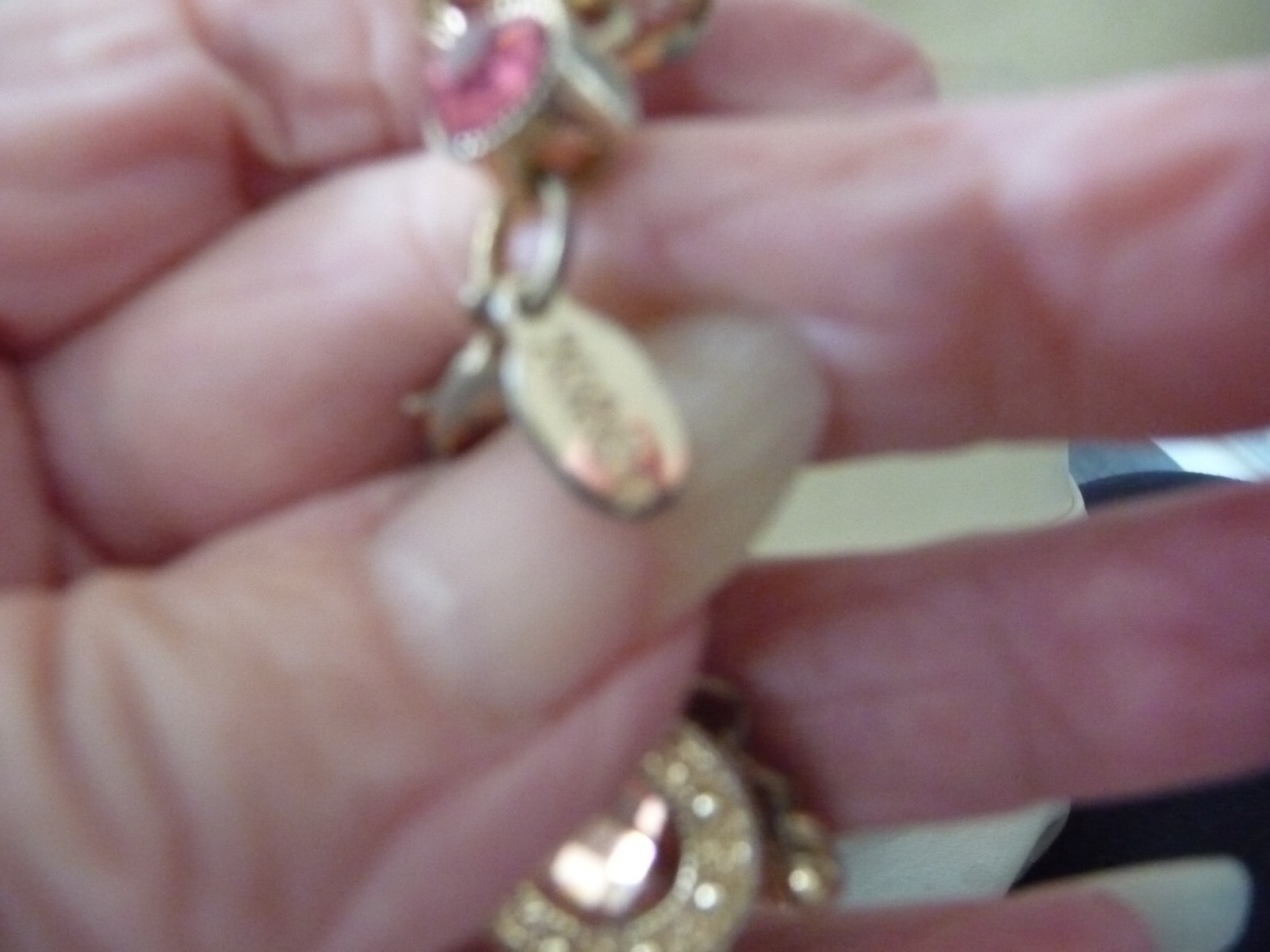GOLD TONE w PINK RHINESTONES WRAP 6 1/2″ L x 3/4″W BRACELET #23/19A
