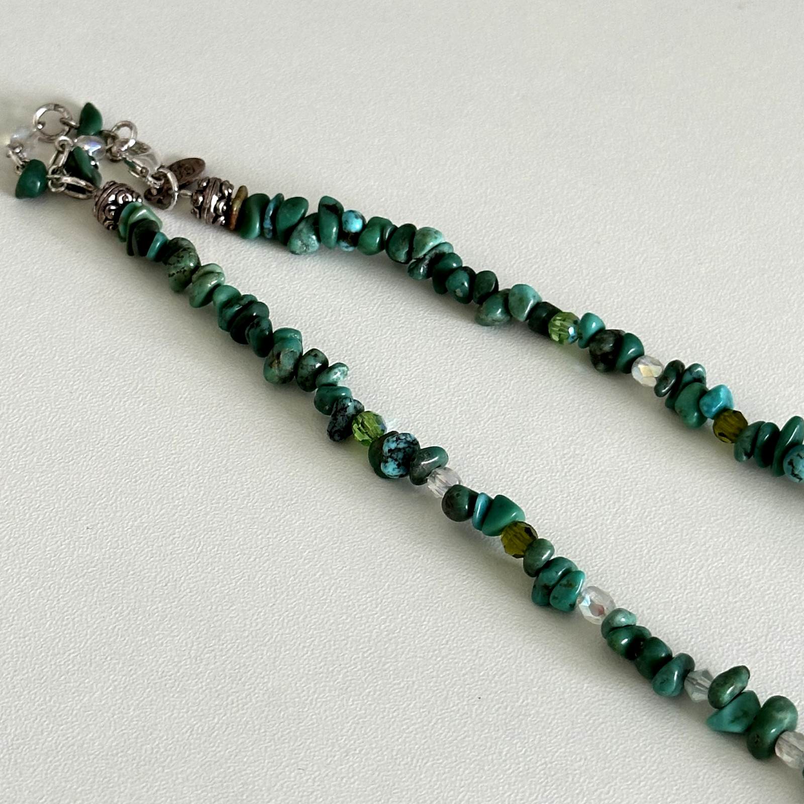 Vintage Kirks Folly Turquoise AB Crystal Beaded Ladies Strand Necklace