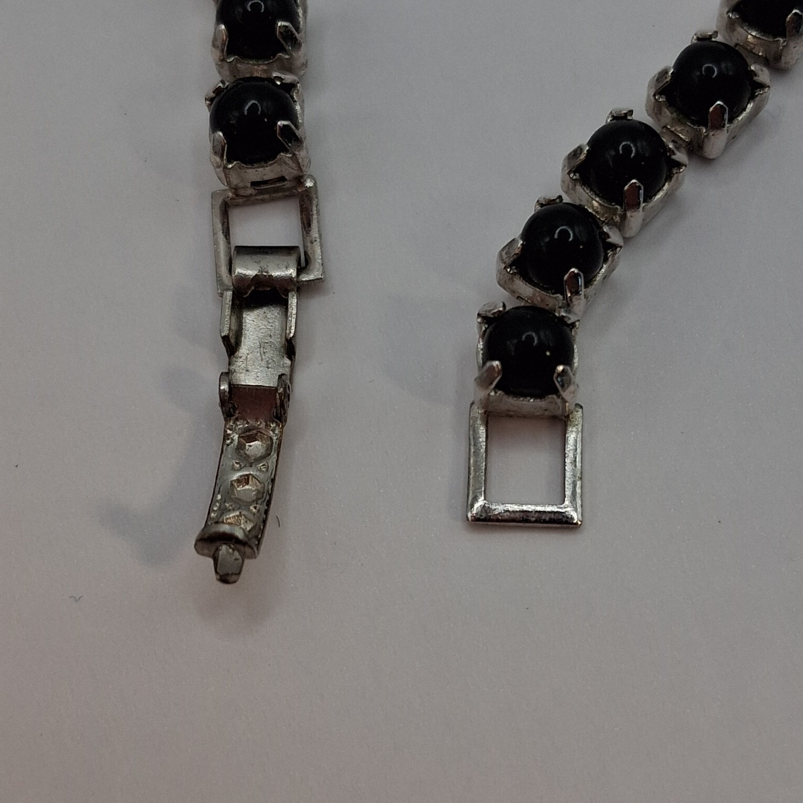 Vintage Black & Clear Rhinestone Tapered Bib Silver Tone Choker – Glam Prom