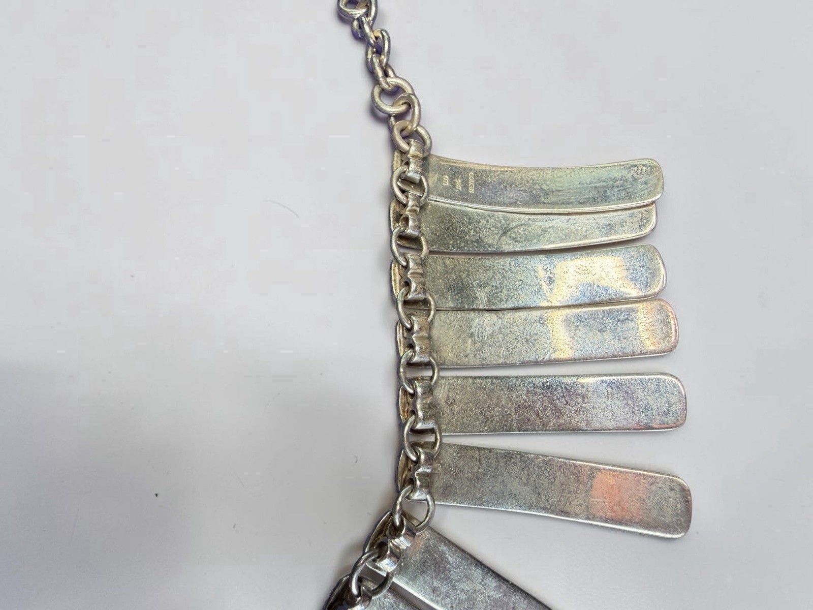 Dominique Dinouart DDD Mexico 925 Silver Textured Fringe Cleopatra Necklace 70g