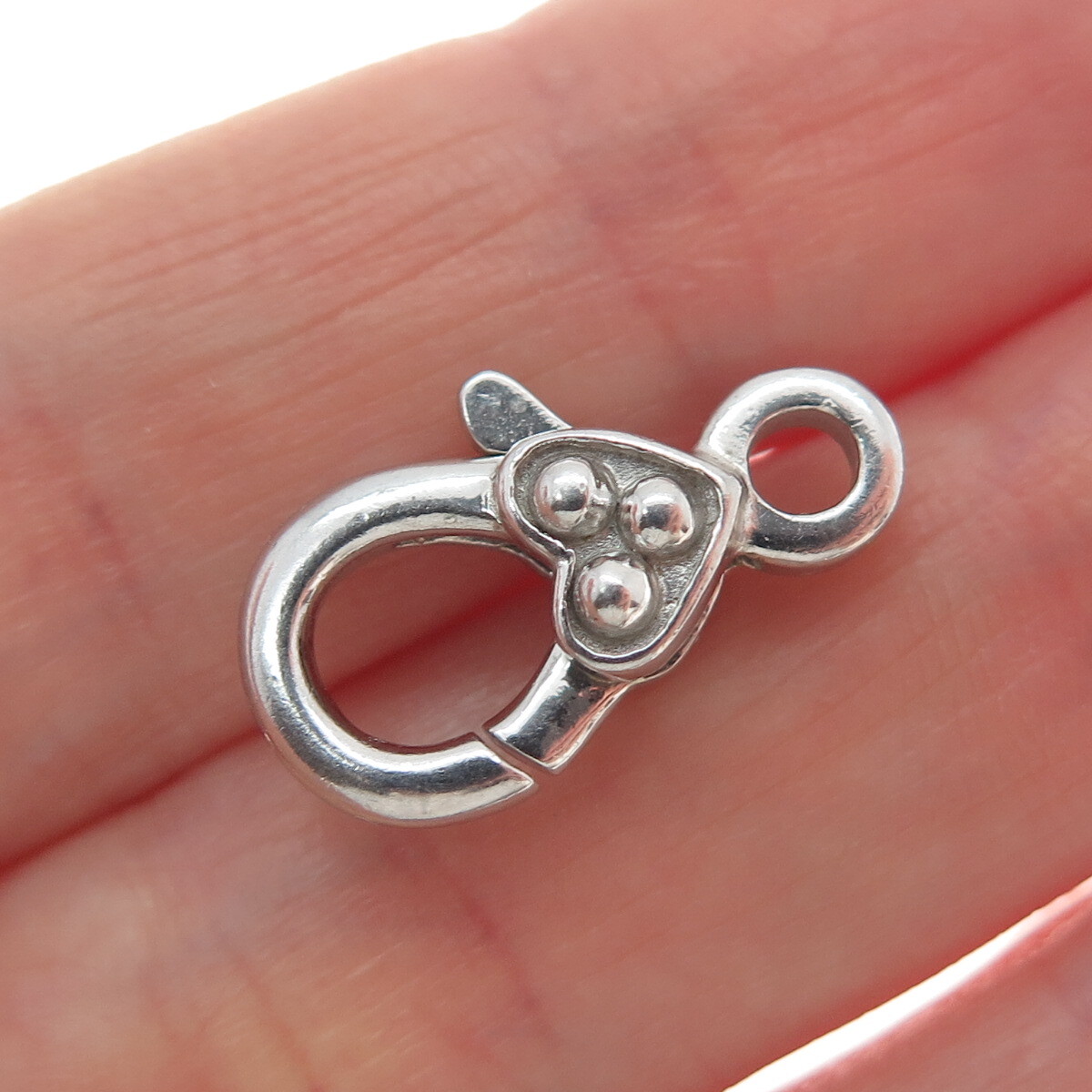 925 Sterling Silver Vintage Bracelet / Necklace Heart Lobster Claw Lock Clasp